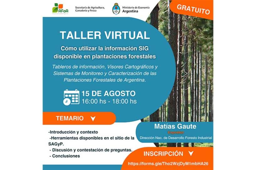 AFoA convoca a su taller virtual y gratuito sobre información SIG en plantaciones forestales