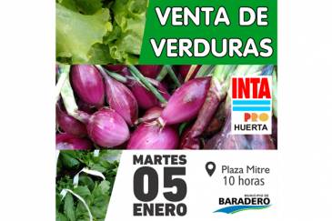 El martes habrá venta de verduras en la Plaza Mitre