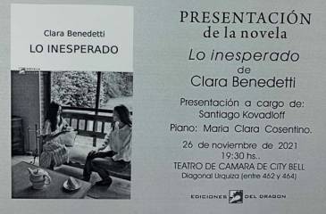 Clara Benedetti presenta &quot;Lo inesperado&quot;, su última novela
