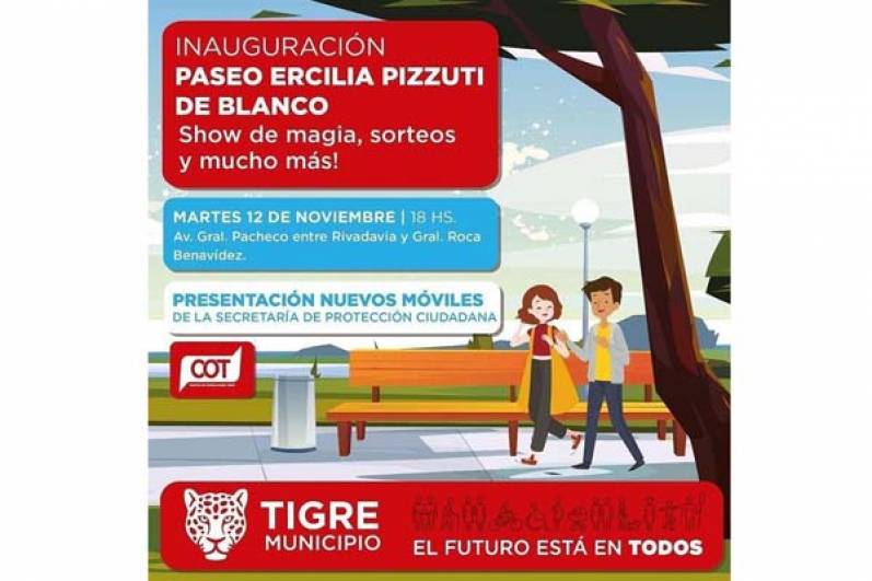 Tigre inaugura el Paseo Ercilia Pizzuti de Blanco en Benavídez