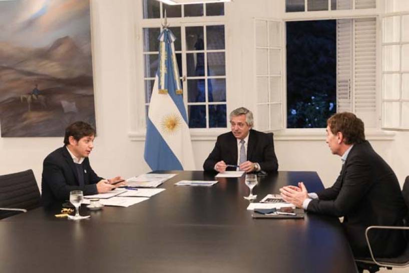 Reunión en Olivos: El Presidente recibió a Axel Kicillof y a Diego Santilli