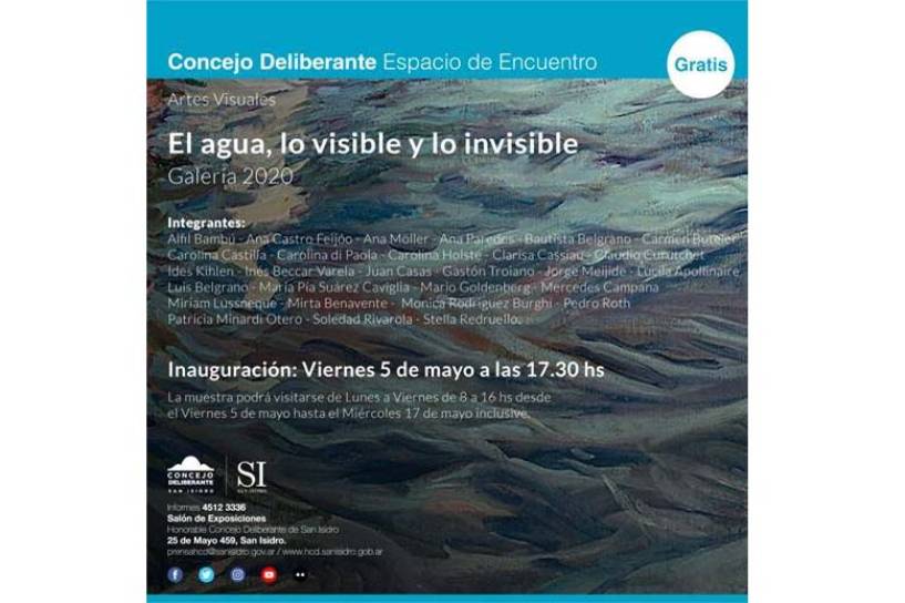 El grupo de artistas Galería 2020 expondrá “El agua, lo visibile y lo invisible” en San Isidro