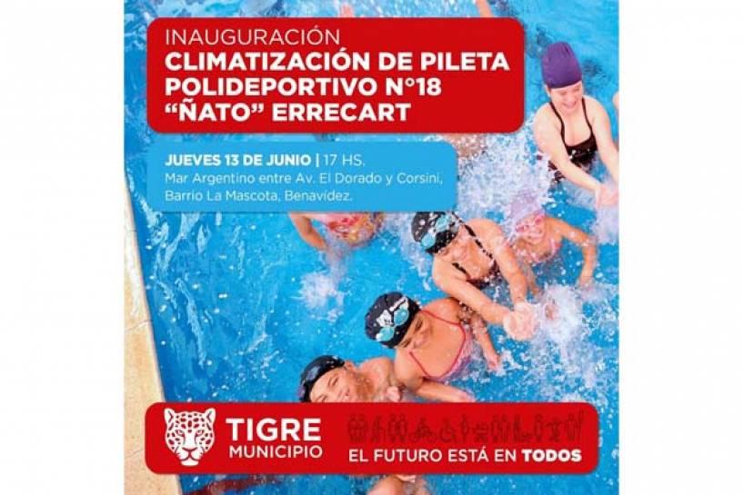 Tigre inaugura la climatización de la pileta del polideportivo N°18 “Nato” Errecart