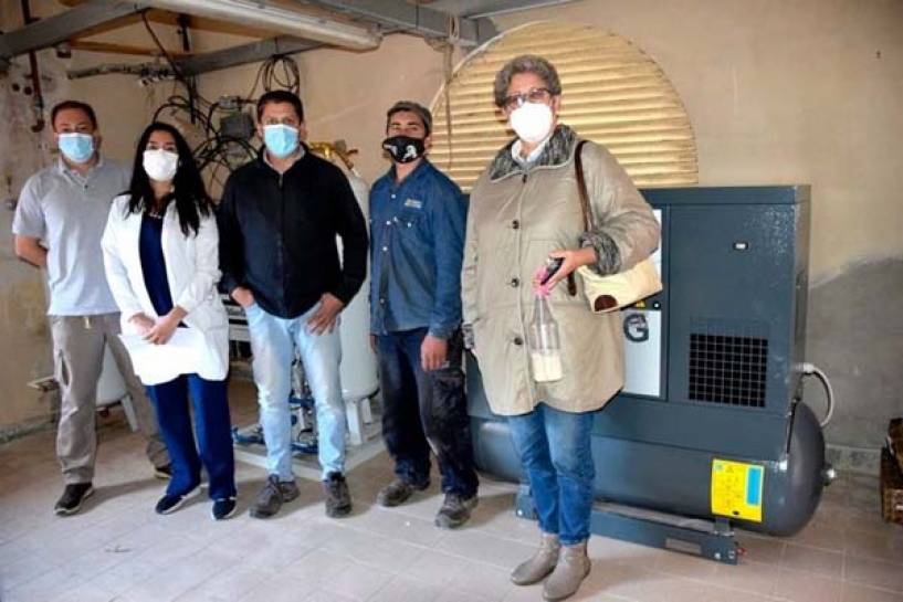 San Cayetano: el Hospital Municipal recibió una planta generadora de oxígeno