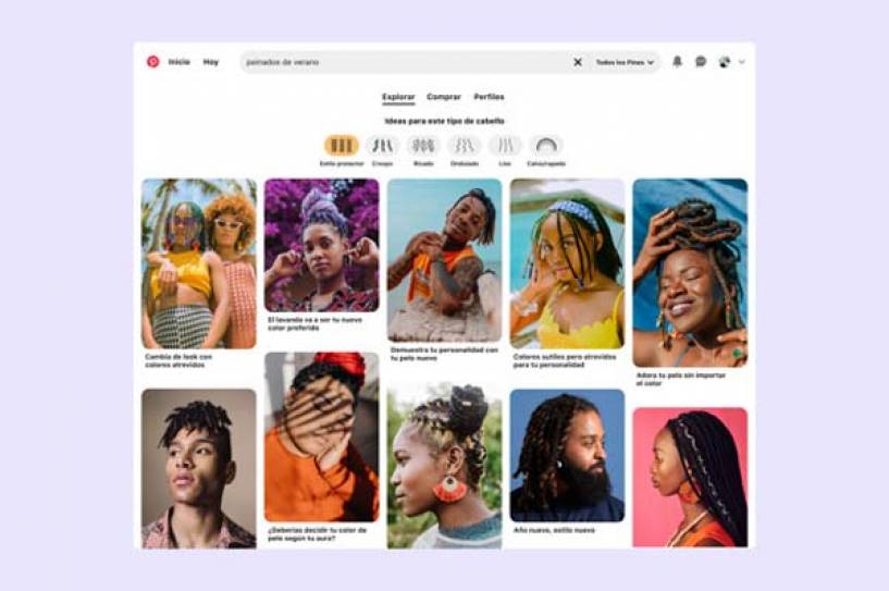 Pinterest presenta la novedosa función de búsqueda por tipo de cabello para obtener resultados inclusivos de belleza