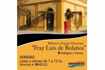 Ya se encuentra abierta la Biblioteca Popular Municipal “Fray Luis de Bolaños”