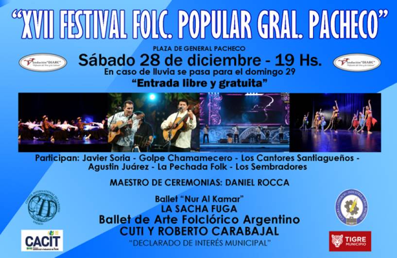 Este sábado llega la XVII edición del “Festival Folclórico Popular de General Pacheco”