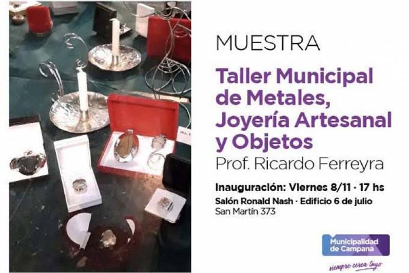Se viene una muestra del Taller Municipal de Metales, Joyería Artesanal y Objetos