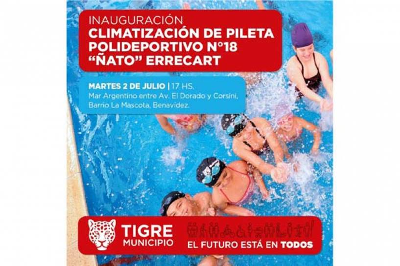 Tigre inaugura la climatización de la pileta del Polideportivo N° 18 &quot;Ñato&quot; Errecart
