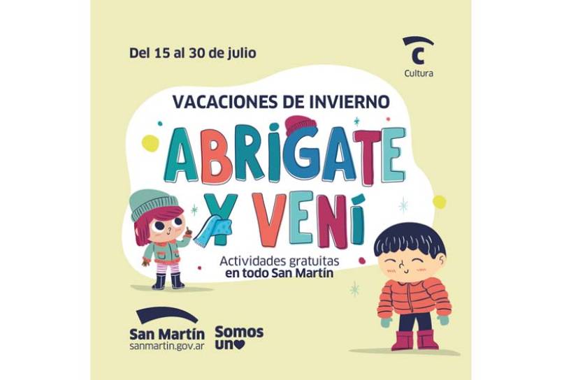 En vacaciones de invierno, San Martín tendrá grandes propuestas gratuitas para las infancias
