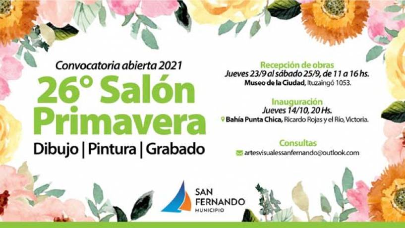 Sigue abierta la convocatoria de artistas para participar de la 26° edición del Salón Primavera en San Fernando