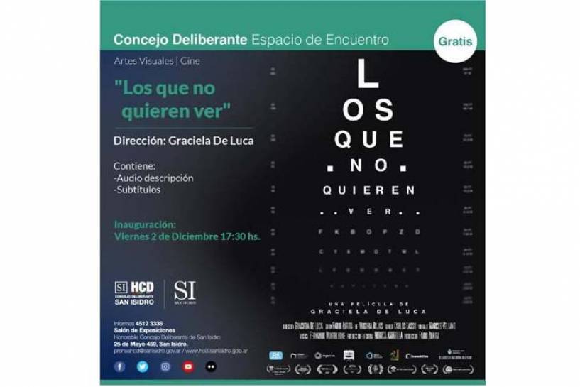 Se proyectará en San Isidro un film que visibiliza el mundo de dos personas con ceguera