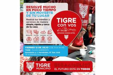 Este viernes, los vecinos de Tigre centro podrán realizar trámites en “Tigre con vos”