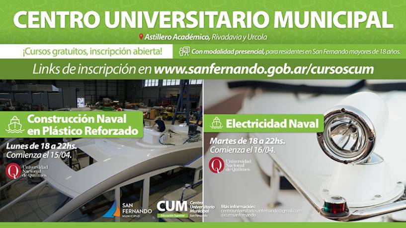 Nuevos cursos de oficios navales en el Astillero Académico Municipal de San Fernando