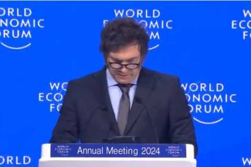 El presidente Javier Milei expone en el Foro Económico Mundial de Davos