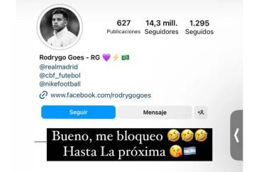Rodrygo de la selección de Brasil bloqueó en Instagram a unos de los influencers con mas seguidores en redes sociales de Argentina