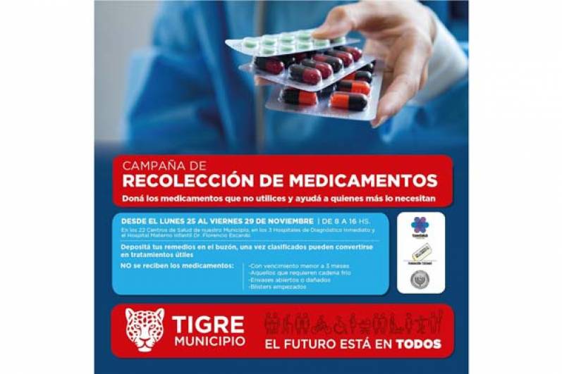 Comenzó en Tigre una Campaña de Recolección de Medicamentos
