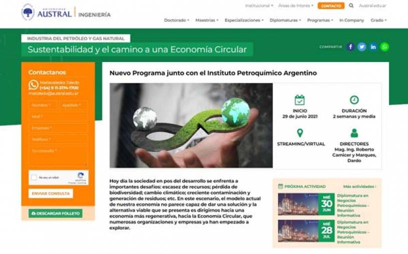 Nuevo programa “Sustentabilidad y el camino a una Economía Circular”