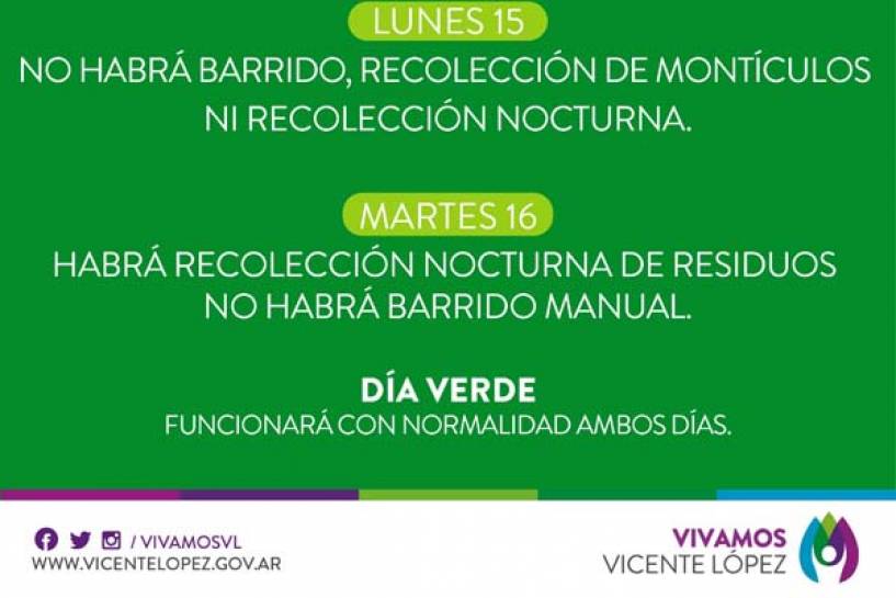 Vicente López: servicios de recolección y Día Verde