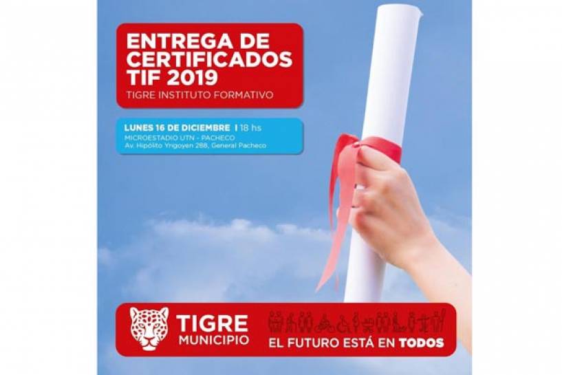 Entrega de certificados de Tigre Instituto Formativo 2019