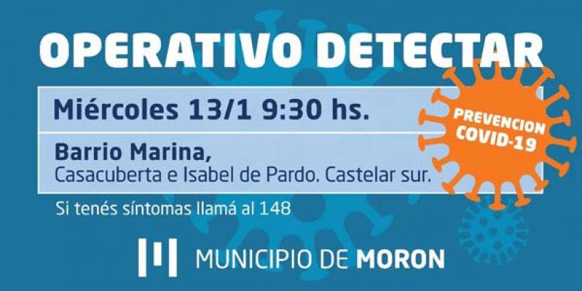 El municipio de Morón realizará esta semana dos nuevos operativos DETECTAR