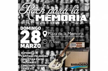 Mes de la Memoria: con espectáculos en vivo se desarrollará este domingo Rock para la Memoria