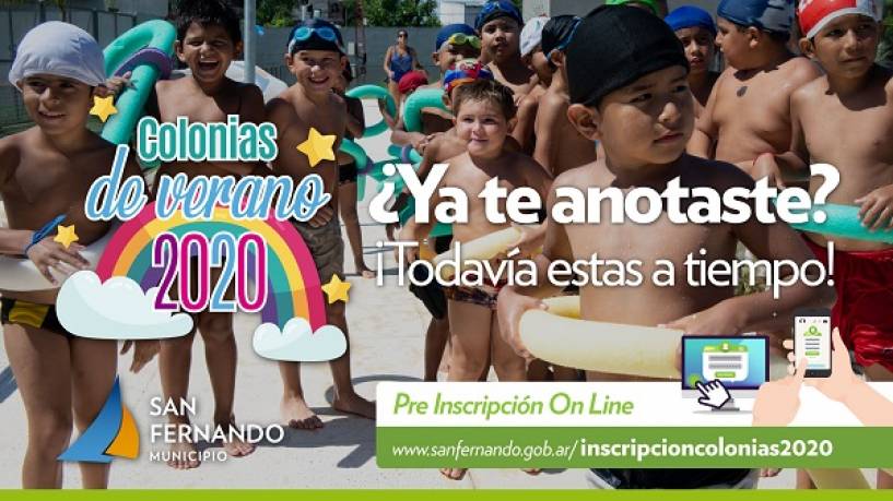 Continúa abierta la inscripción para las Colonias de Verano 2020 en San Fernando