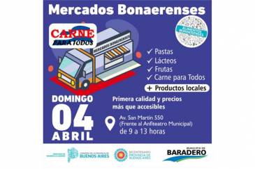 Mercados Bonaerenses estará el domingo 4 de abril frente al Anfiteatro Municipal