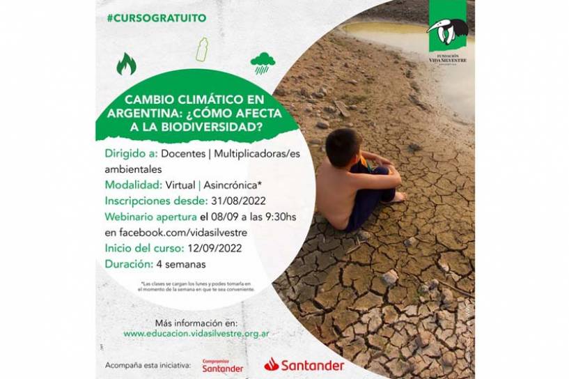 Nuevo curso gratuito para docentes – Cambio climático en Argentina ¿cómo afecta a la biodiversidad?