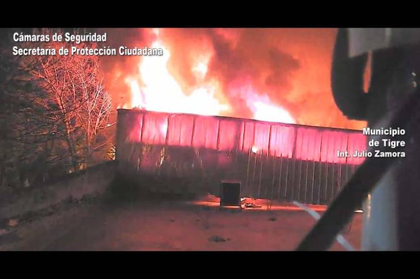 El Sistema de Protección Ciudadana de Tigre brindó rápida asistencia tras un incendio en una maderera