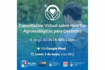 Pilar brindará una capacitación virtual sobre huertas agroecológicas para docentes