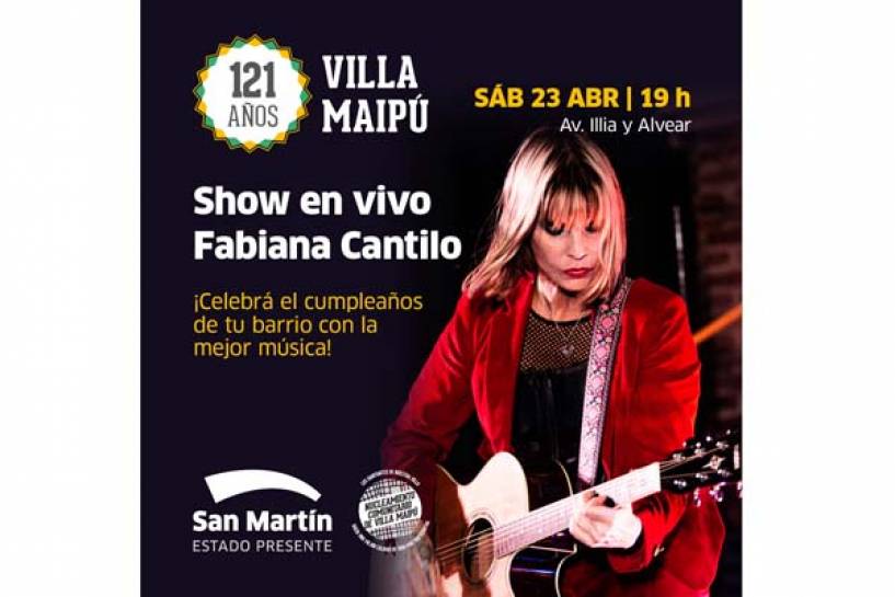 Villa Maipú celebra su cumpleaños con un recital de Fabiana Cantilo