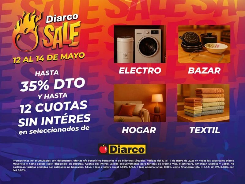 Diarco lanza tres días de descuentos en productos para el hogar