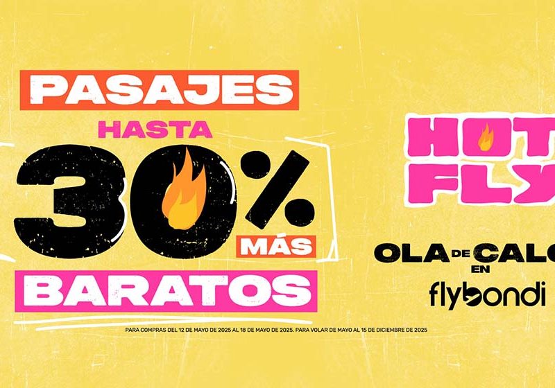 HotFly de Flybondi: descuentos de hasta un 30% en vuelos por Argentina y Brasil