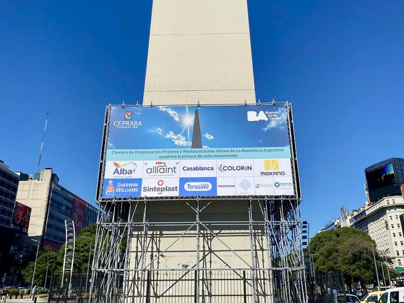 Sui Color, más que una pinturería, participa una vez más de la restauración y puesta en valor del obelisco de Buenos Aires