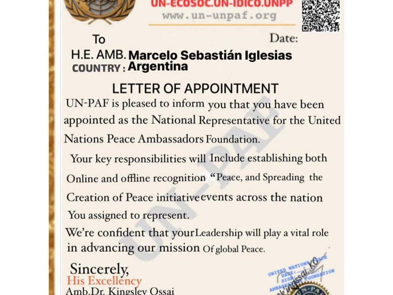 Fundación de Embajadores de las Naciones Unidas para la Paz (UNPAF)
