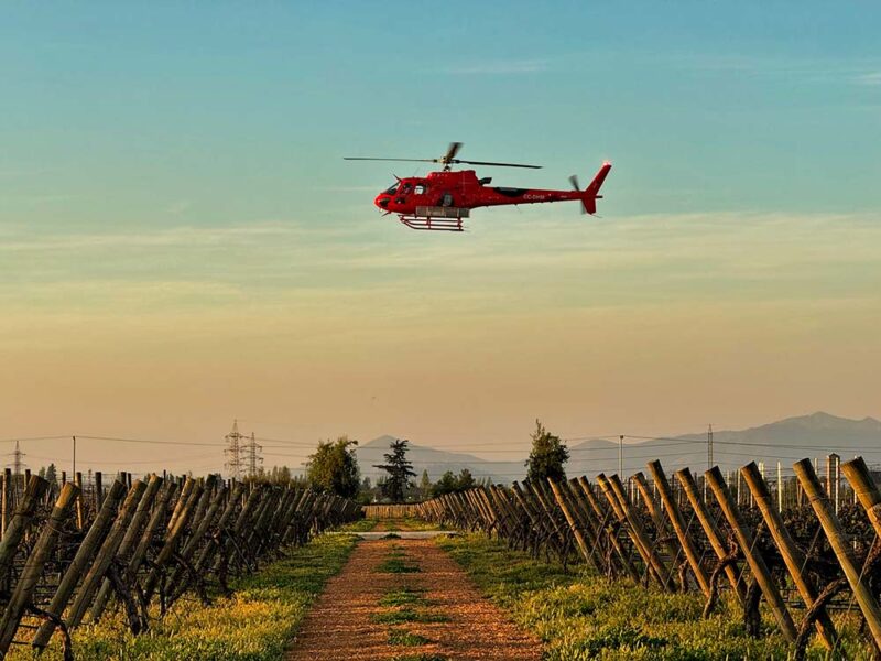 Ecocopter by Helisul despliega su flota de helicópteros para proteger los viñedos chilenos de las heladas