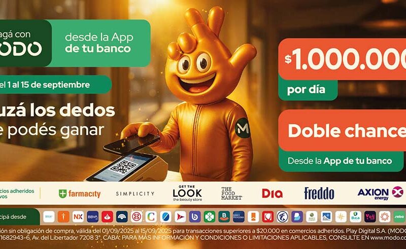 MODO lanza el “Sorteo del millón”: 15 días, 15 ganadores y reintegros diarios de $1 millón por día