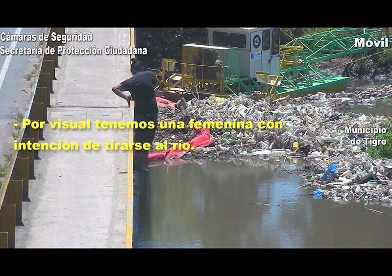 Una mujer se tiró al río en Troncos del Talar y puso en peligro su vida: la imprudencia quedó registrada por las cámaras del COT