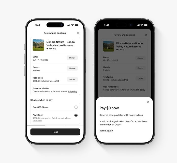 Airbnb presenta ‘Reservá ahora y pagá después’, una opción que ofrece más flexibilidad a los huéspedes