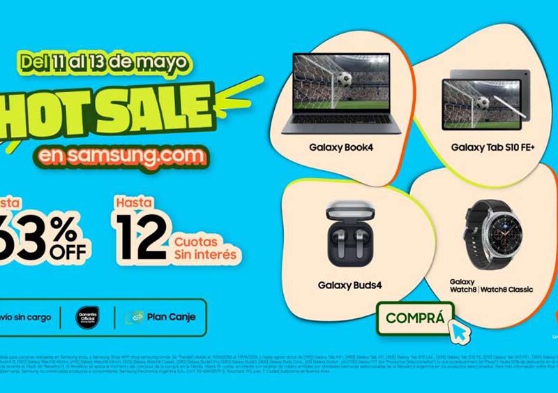 Samsung se suma al Hot Sale: hasta 50% OFF y 12 cuotas sin interés en tecnología que simplifica tu día a día