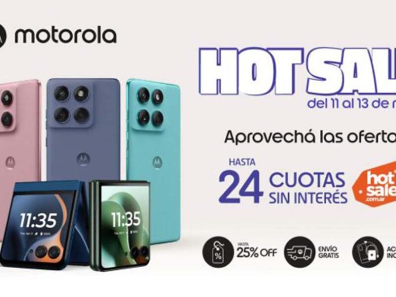 Motorola se suma al Hot Sale con hasta 25% off, hasta 24 cuotas sin interés y envío gratis en smartphones seleccionados