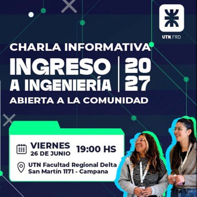 Charla informativa 26/06: La UTN FRD rediseñó su ingreso