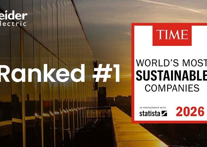 Schneider Electric, reconocida como la empresa más sostenible del mundo por tercer año consecutivo por TIME y Statista
