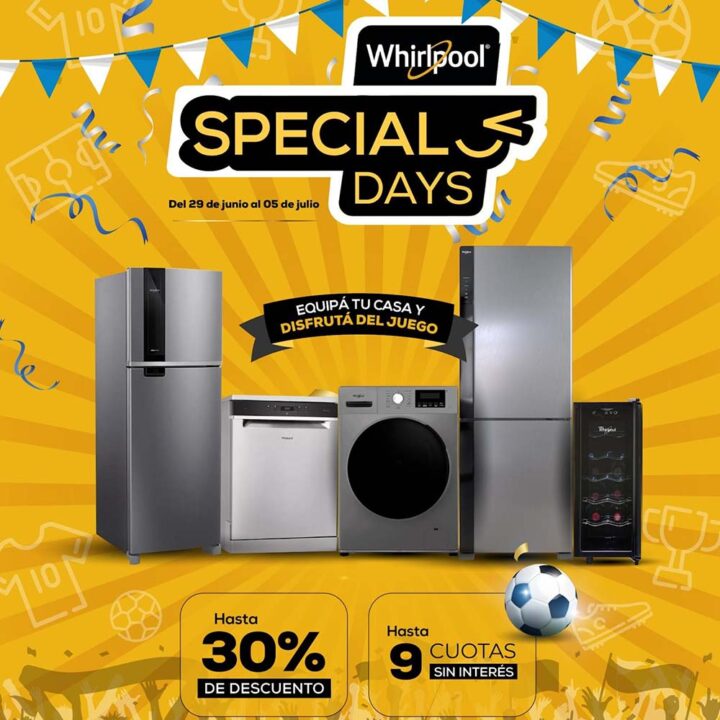 Whirlpool presenta sus Special Days: hasta 30% de descuento y 9 cuotas sin interés en electrodomésticos