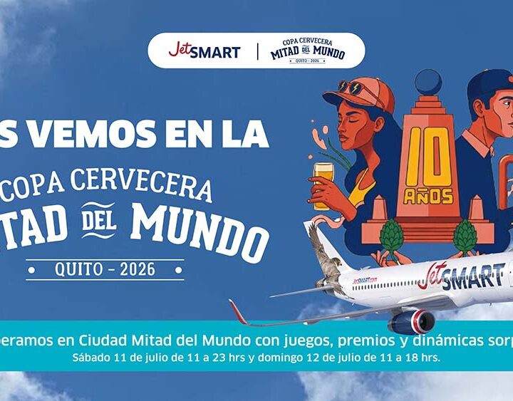 JetSMART será auspiciante oficial de la Copa Cervecera Mitad del Mundo 2026