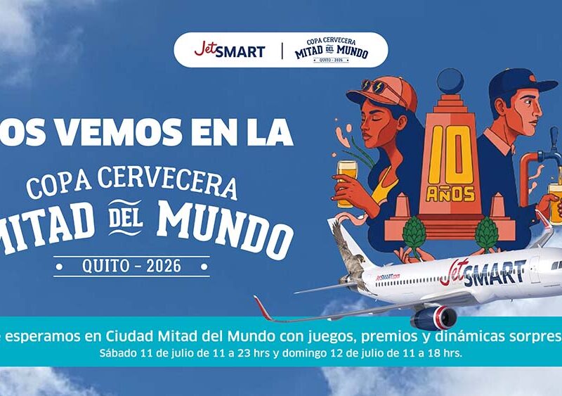 JetSMART será auspiciante oficial de la Copa Cervecera Mitad del Mundo 2026