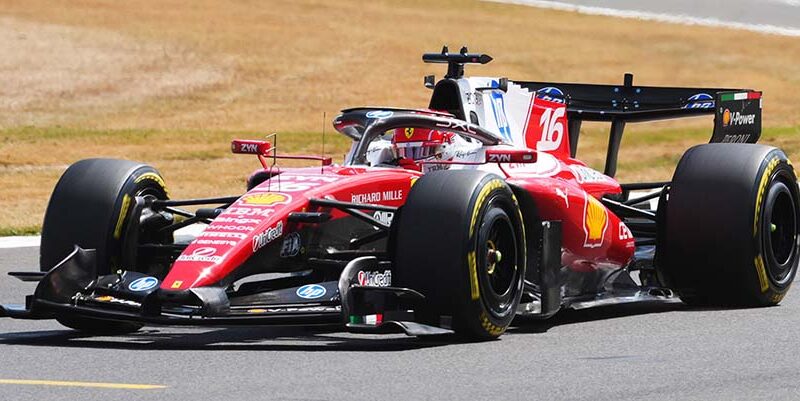 Leclerc pinta Silverstone de rojo