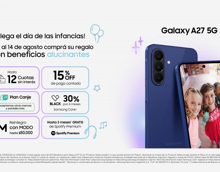 Llega a Argentina el nuevo Galaxy A27 5G de Samsung con beneficios de lanzamiento