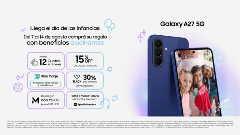 Llega a Argentina el nuevo Galaxy A27 5G de Samsung con beneficios de lanzamiento